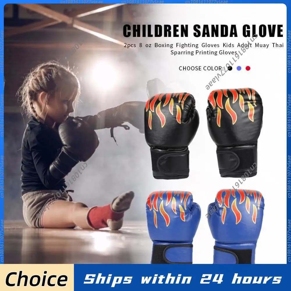 2Pcs Kids Boxing Gloves PU Leather Training Gloves Breathable Fighting Mitts Taekwondo Mitts for Punching Bag
