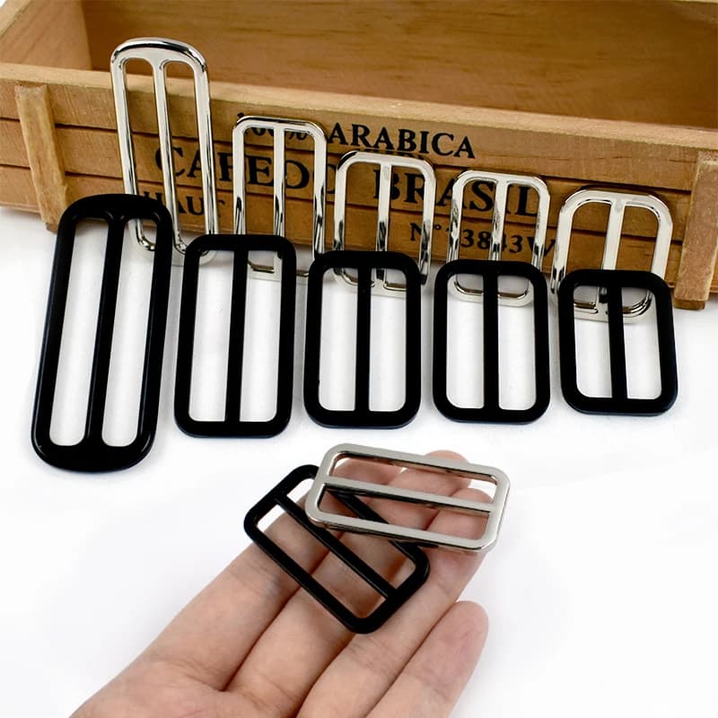 5/10/20P 25-50mm Borsa in metallo Fibbie Anello cinturino Fibbia Tri Glide Cursore Chiusura Tessitura Zaino Loop Gancio Accessori per cucire fai da te