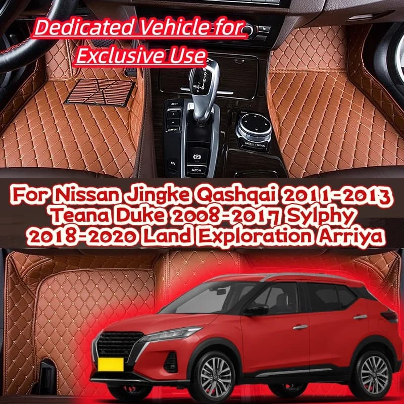 Car Floor Mats Custom Leather For Nissan Jingke Qashqai 2011-2013 Teana Duke 2008-2017 Sylphy 2018-2020 Land Exploration Arriya