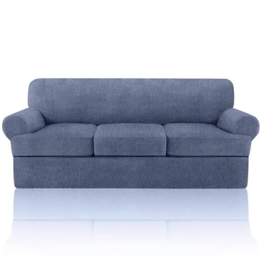 4 Pcs T Slipcovers Stretch Couch Slip Cover for Couch, Machine Washable for Living Room,s