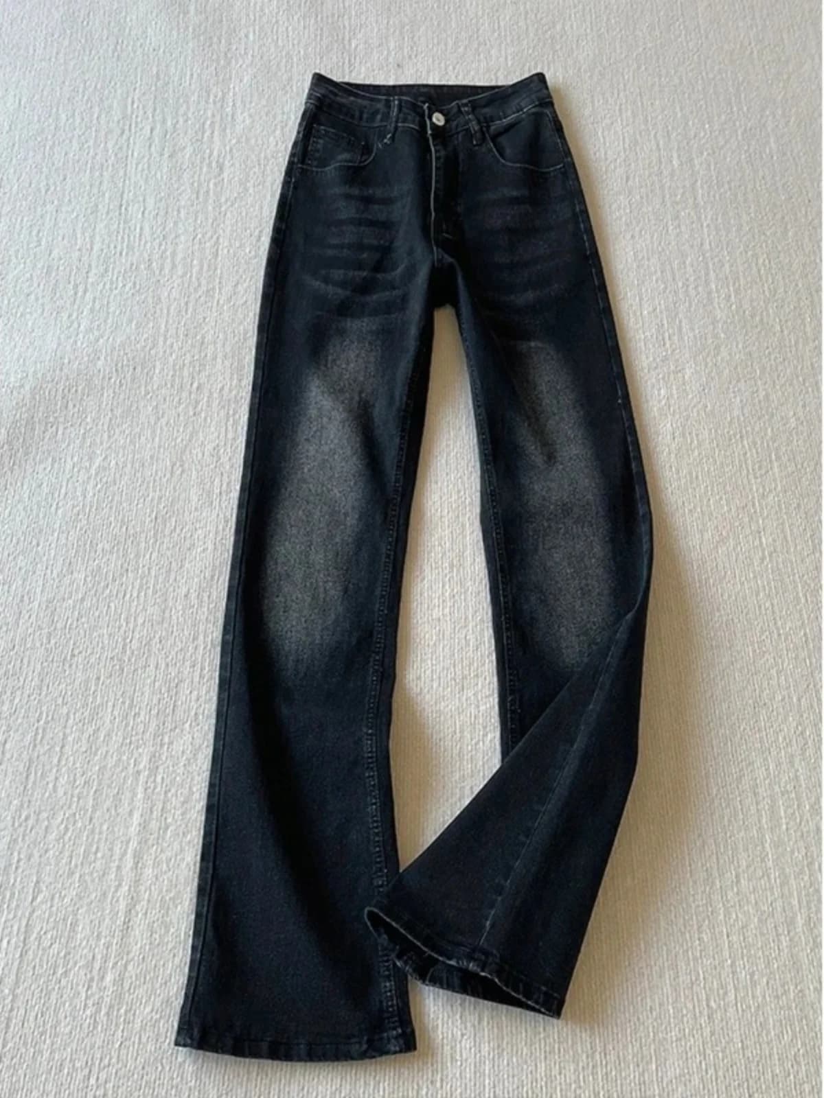 Jeans a Gamba Dritta Waed adient da Uomo, Stile Americano High Street, Pantaloni Cleanfit, Jeans in Denim alla Moda per Giovani