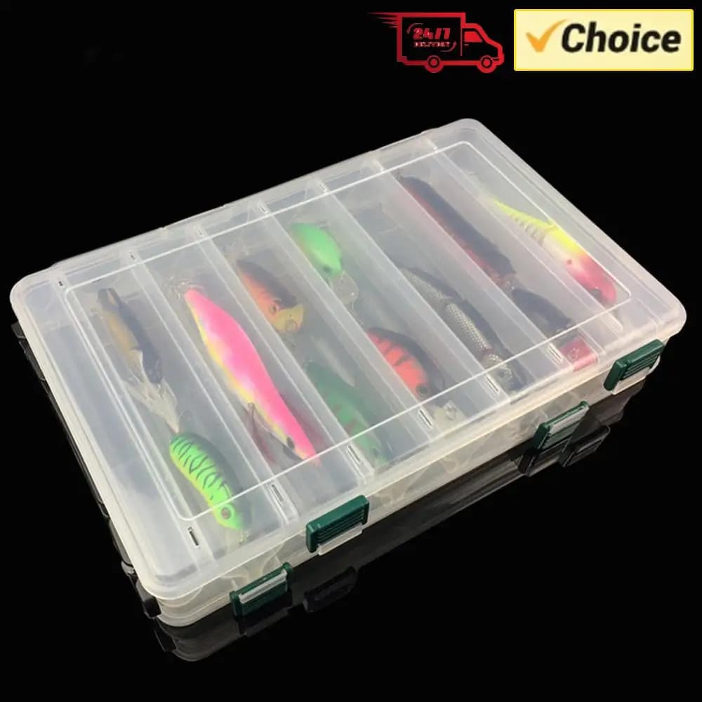 14 Grid Fishing Tool Storage Box Large Capacity Double Sided Fishing Storage Case Portable Multifunctional Fishing Accessories
