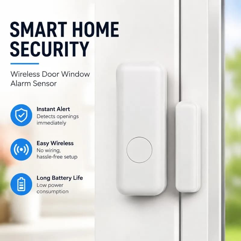 Allarme Magnetico Antifurto per Casa, Sensore di Induzione Wireless per Porte e Finestre, Accessorio di Sicurezza Portatile per Interni