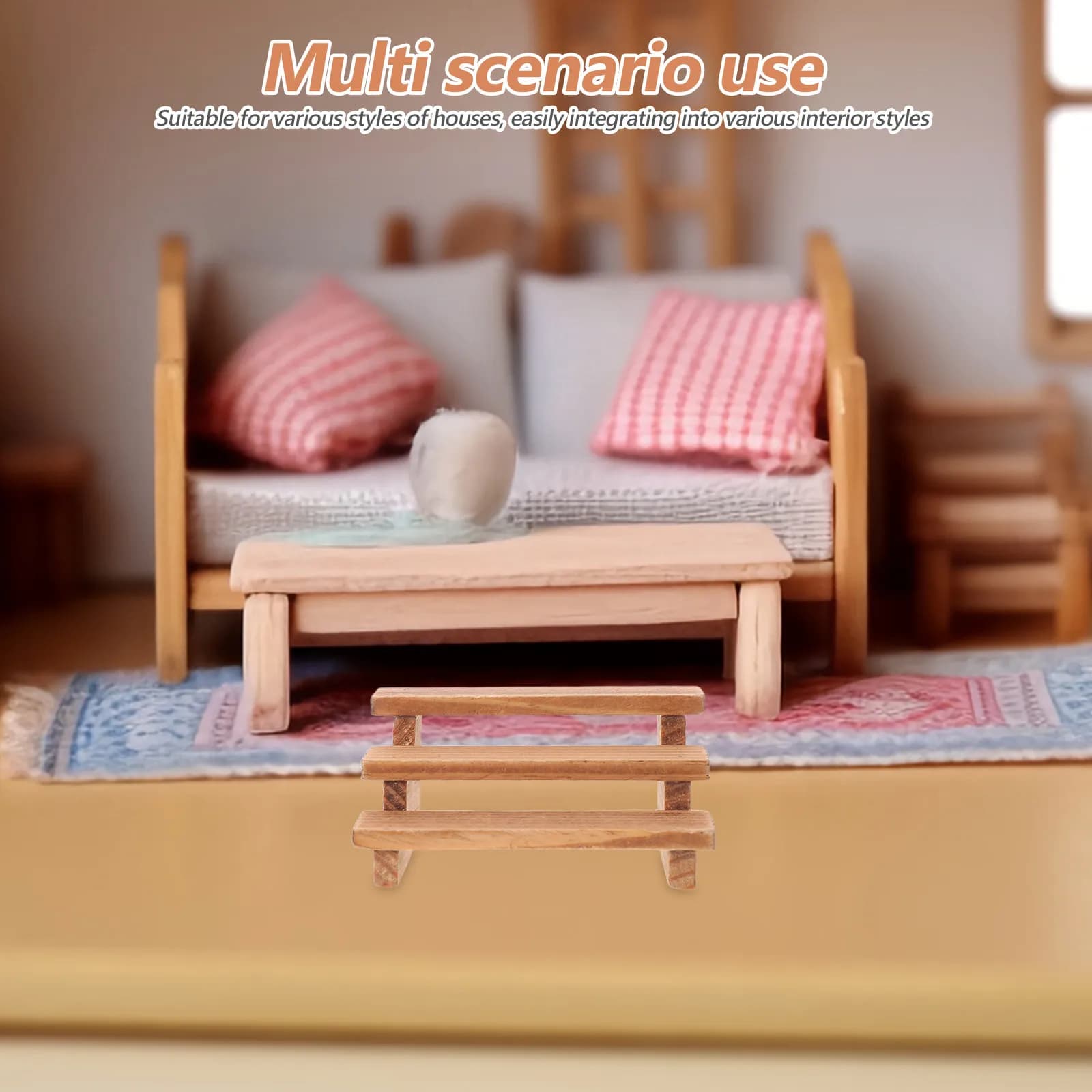3Pcs Mini Wooden Shelf Natural Wood 3-Tier Flower Stand Multi-Functional Plant Storage Display Organizer for Dollhouse Decor