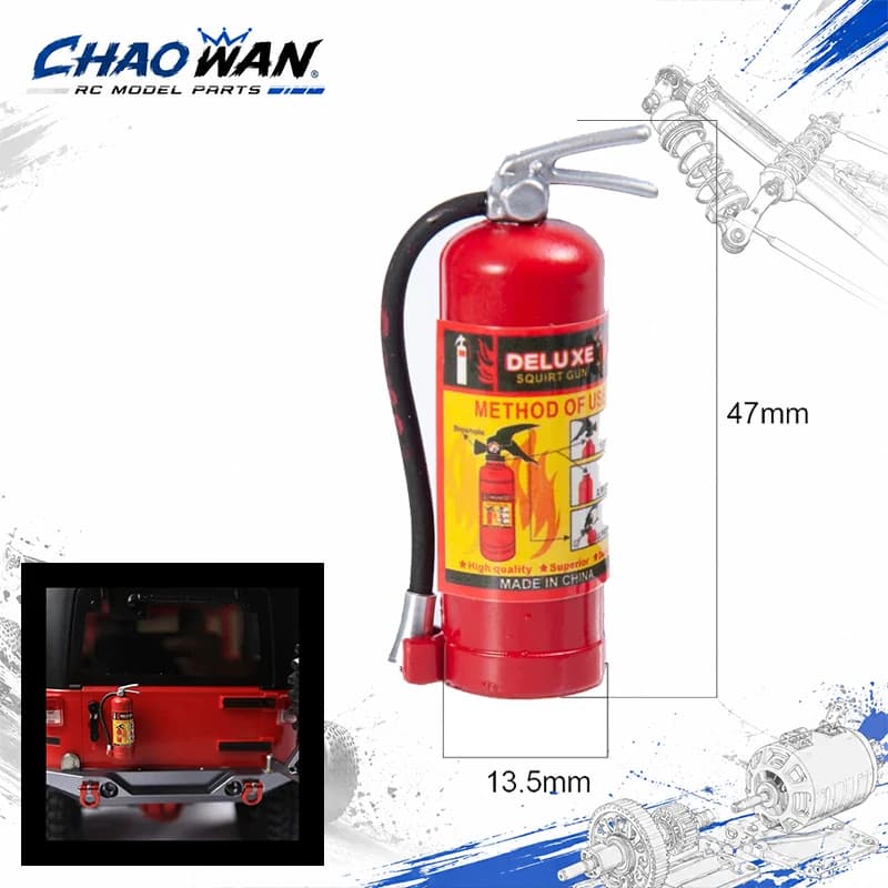 1/10 Scale RC Crawler Simulation Decoration Tools Set Mini Shovel Fire Extinguisher Oil Drum Model Accessories for TRX4 SCX10 RC
