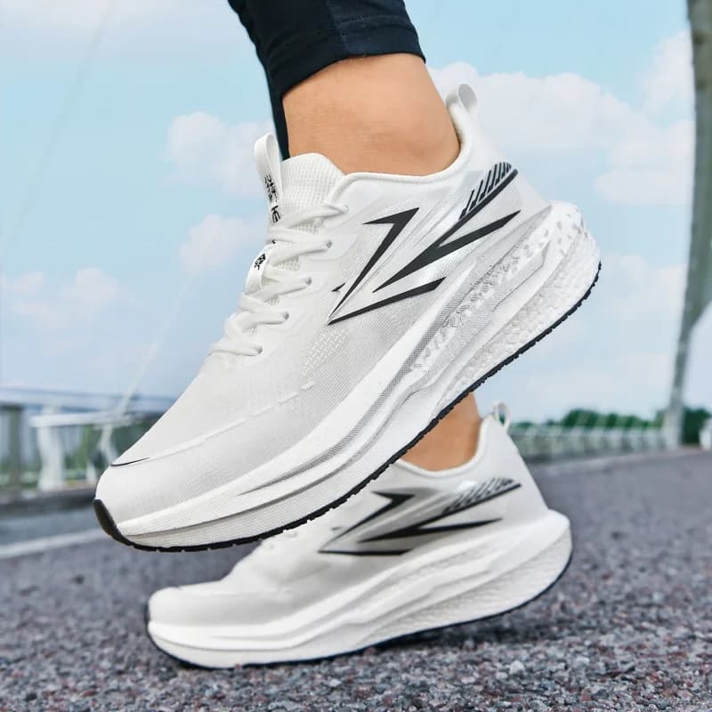 Carbon Plate Shock-Absorbing Couple's Running Shoes Summer New Model Youth Breathable Mesh Men's and Women's Sports Casual Shoe