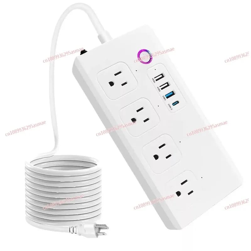 Presa intelligente Doodle standard USA con ricarica rapida USB e cavo, controllo indipendente da cellulare, temporizzazione, controllo remoto e vocale