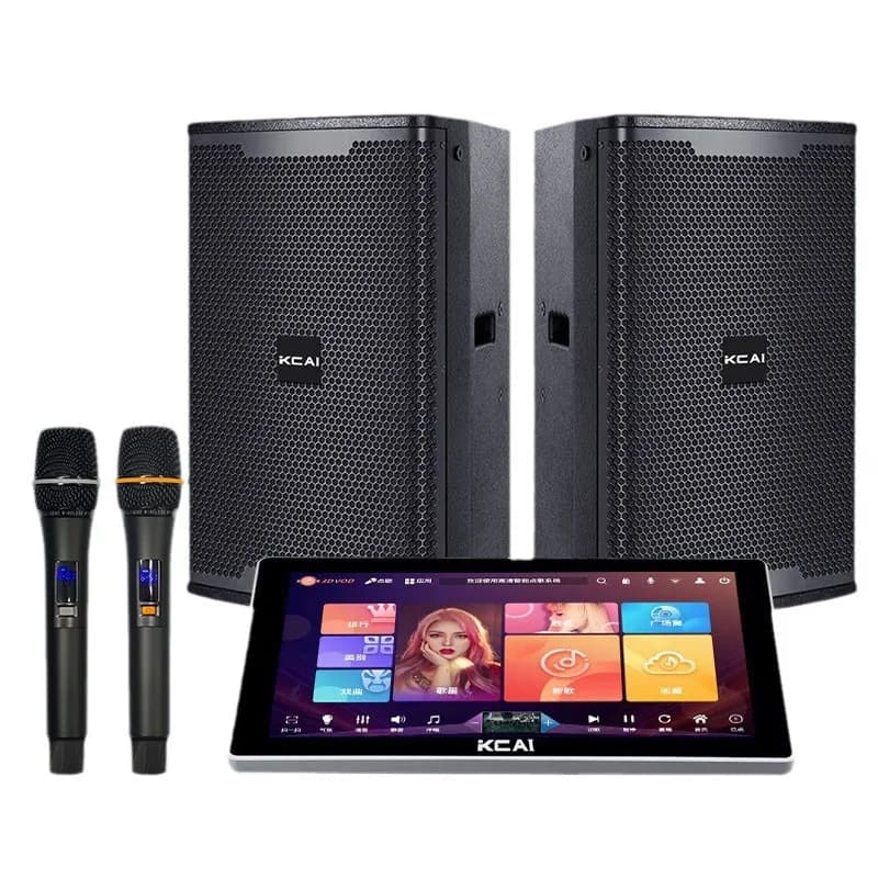 Set di Altoparlanti per Home Theater e KTV, Lettore Karaoke All-in-One con Schermo Touch, Bluetooth Wireless, Altoparlante con Bassi Profondi per Soggiorno