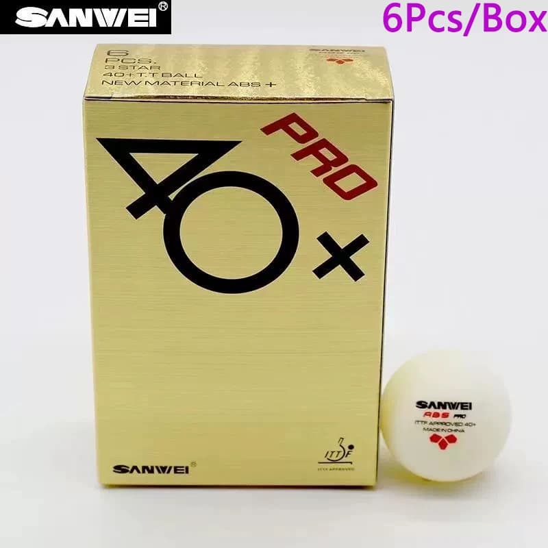 3Stars SANWEI ABS PRO 40+ Table Tennis Balls 6pcs/box New Material ITTF Approved Seamed Ping Pong Balls for Competition Training