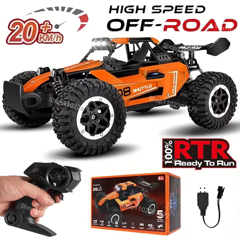 DK087 RC Auto Fuoristrada All Terrain Truck 20KM/H 2WD Auto telecomandata 1:16 Guscio in metallo Fari a LED Hobby RC Veicolo Giocattolo Regali