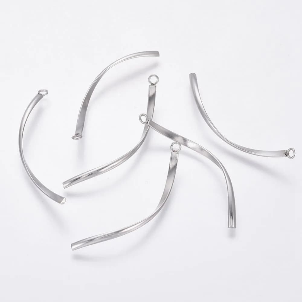 5Pcs Twist Charms Pendant 304 Stainless Steel Pendants Stainless Steel Color for Women DIY Necklace Bracelet Earring Jewelry