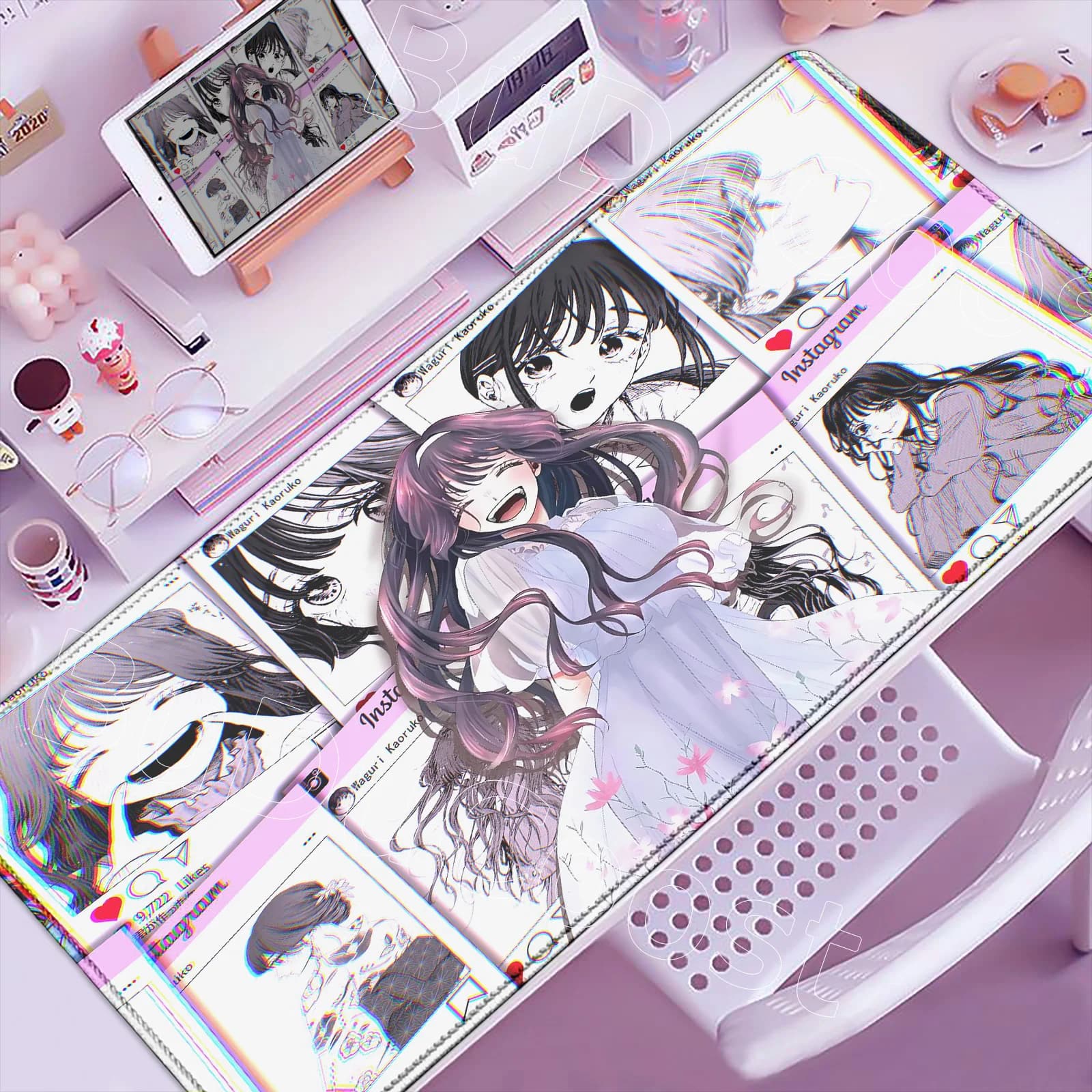 Nuovo Anime Il Fiore Profumato Fiori con Dignity Mouse Pad Carino Kawaii Girl Kaoruko Waguri Tappetino da scrivania Stampa HD Tappetino per tastiera da giocatore
