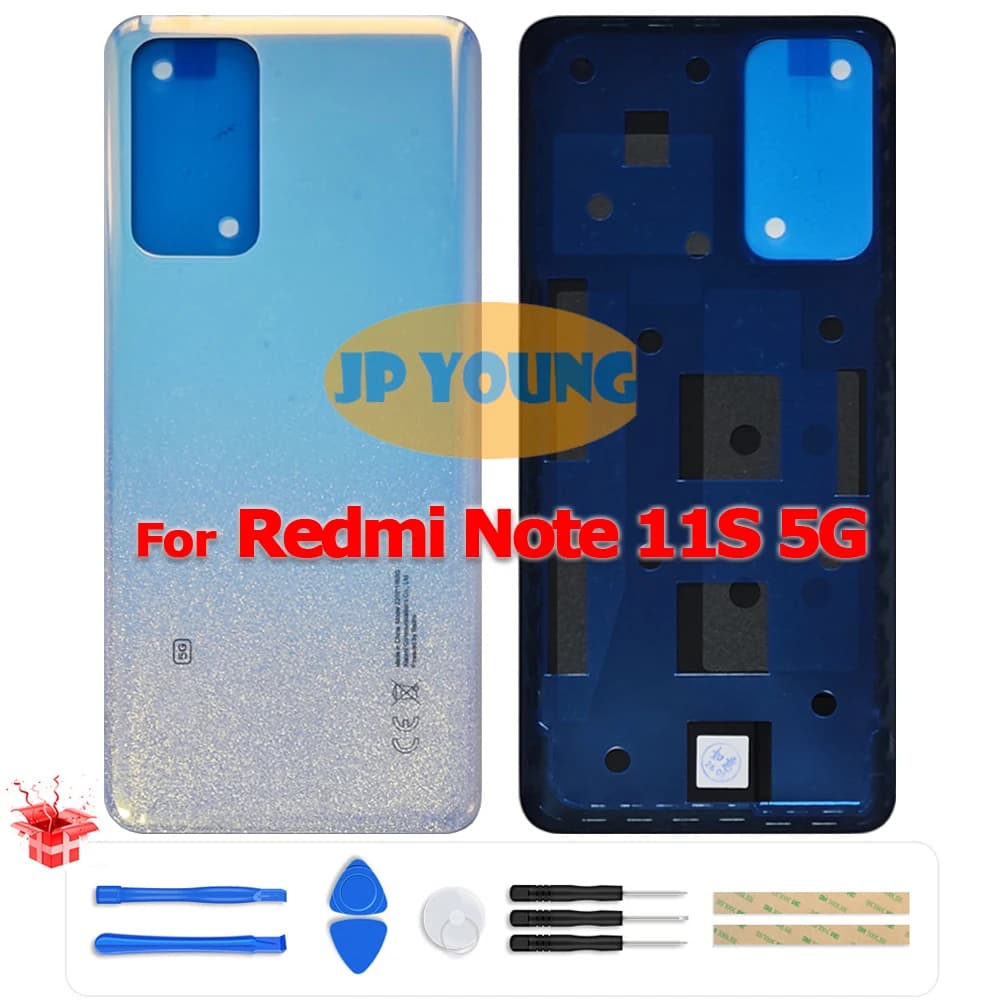 Original Battery Back Cover Glass Rear Door Housing with Camera Lens for Xiaomi Redmi Note 11S 5G 22031116BG - Replacement