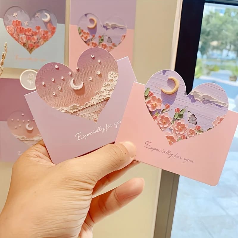 20 Warm 3D Oil Painting Cards - Unique Raised Pattern Design, High Quality Card Materials - Teacher's Day, Various Festivals