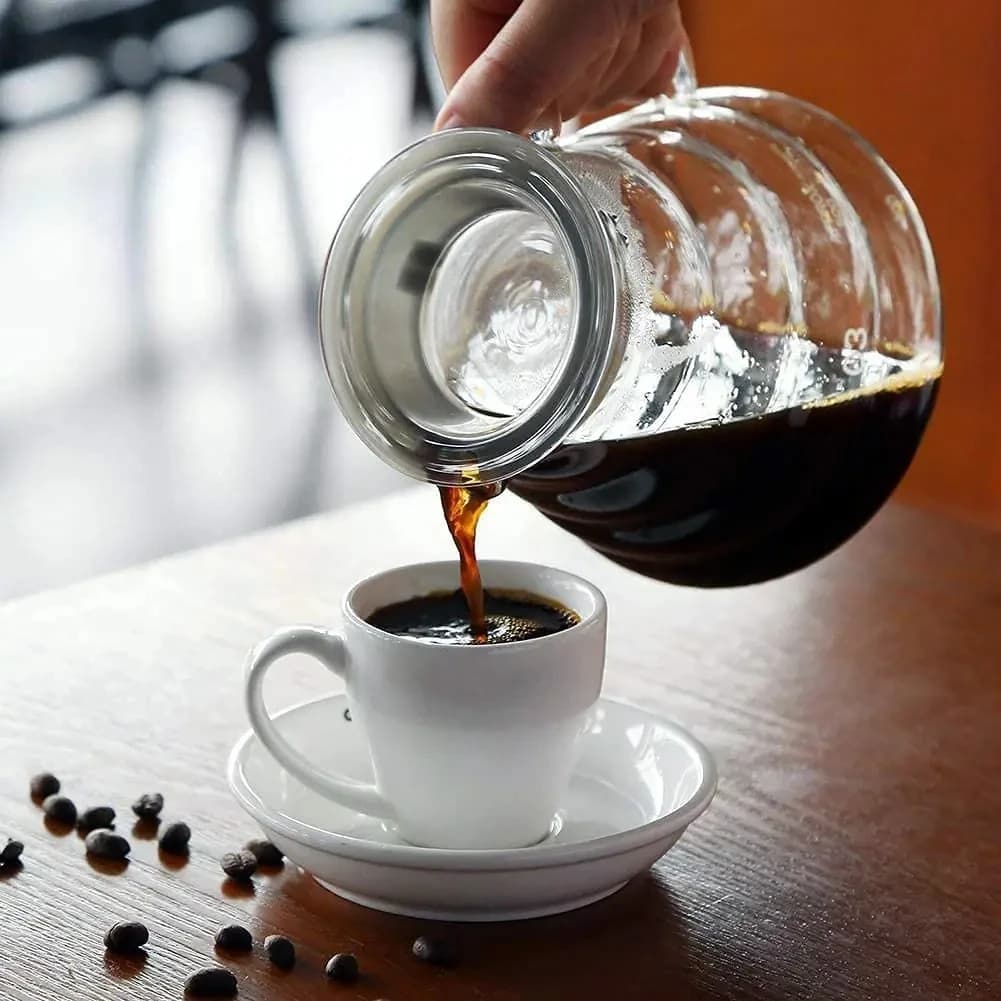 Leeseph Coffee caraffa, 350/600ml Coffee Clear Glass bollitore Sharing Pot con coperchi, versare sopra accessori per caffettiera Espresso