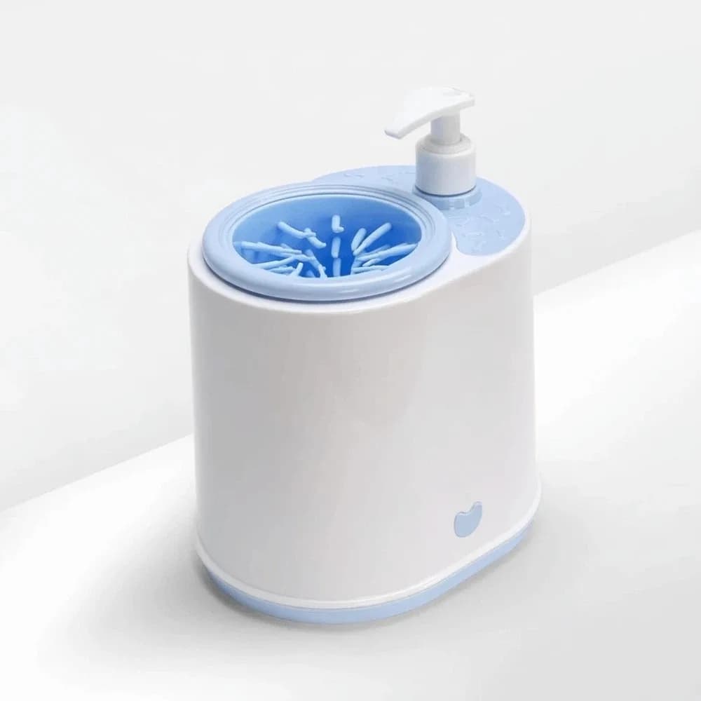 2 in 1 Lavatapiede automatico per animali domestici Detergente elettrico staccabile in silicone per zampe di cane Lavare rapidamente con dispenser di sapone Lavatrice per zampe di animali domestici