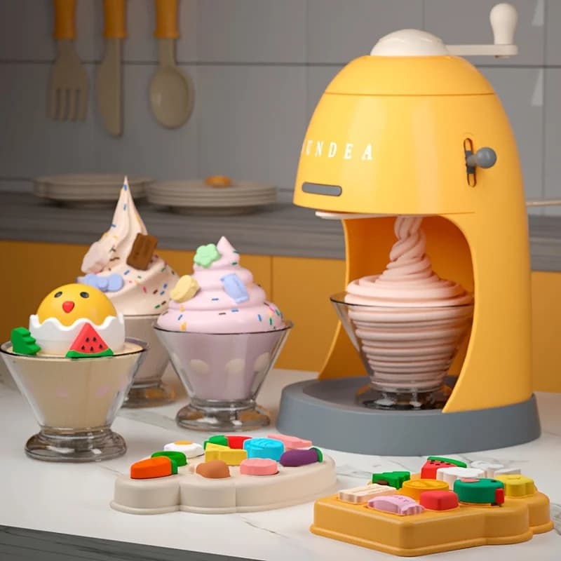Giocattolo colorato argilla simulazione macchina per il gelato casa da gioco macchina per il gelato cucina impastare da gioco per il regalo di compleanno
