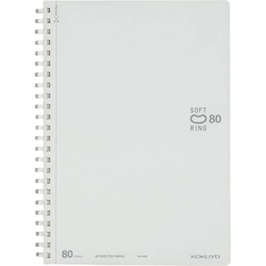 Blank Spiral Notebook, 8.3'' x 5.8'' Business Unruled Journal A5 Soft Ring Notebooks, 80 Perforated Sheets, Plain Sketchbook fo