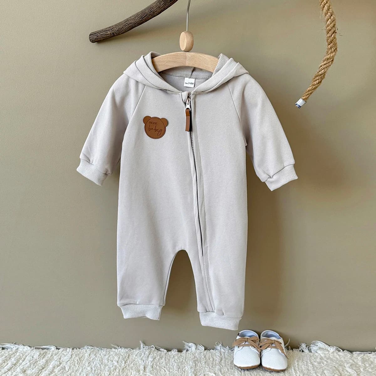 Stile coreano autunno neonato ragazza vestiti con cappuccio carino tinta unita cerniera tuta moda casual confortevole tuta traspirante