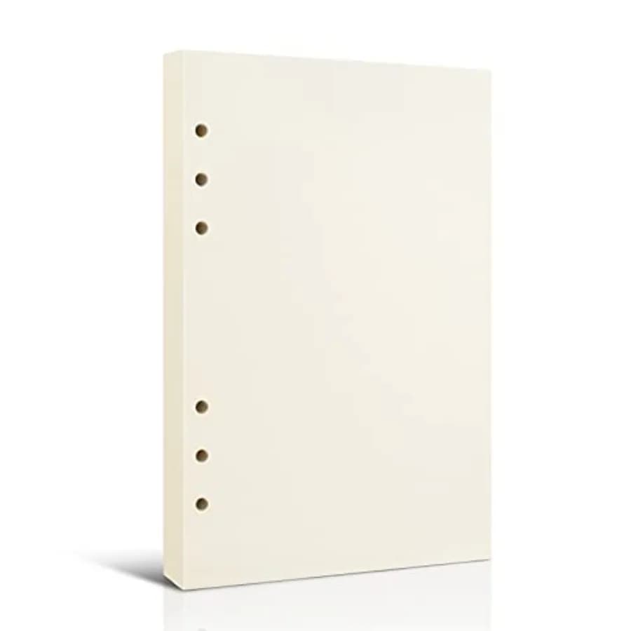 A5 Blank Refill Paper for 6-Ring Binders Planner Traveller Journal Notebook Dairy, Filler Paper Insert, 80 Sheets 160 Pages, Bl