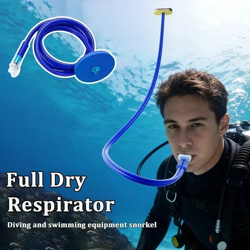 Tubo Snorkel Completamente Asciutto per Nuoto, Tubo Respiratorio in Silicone per Adulti, Anti-soffocamento, per Immersioni Subacquee e Allenamento di Nuoto, Galleggiante