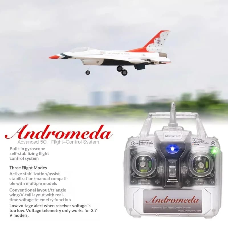 Mini Jet RC Realistico F-16 Thunderbird con Ventola Canalizzata da 30mm, Stabilizzato con Giroscopio 2S, per Volo Esterno, per Appassionati di Modellismo RC