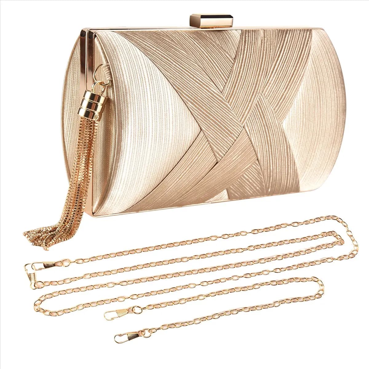 ABQR Fashion Nappa Women's Pouch Shoulder Bag Wedding Evening Bag for Women's Party Bag Gold
