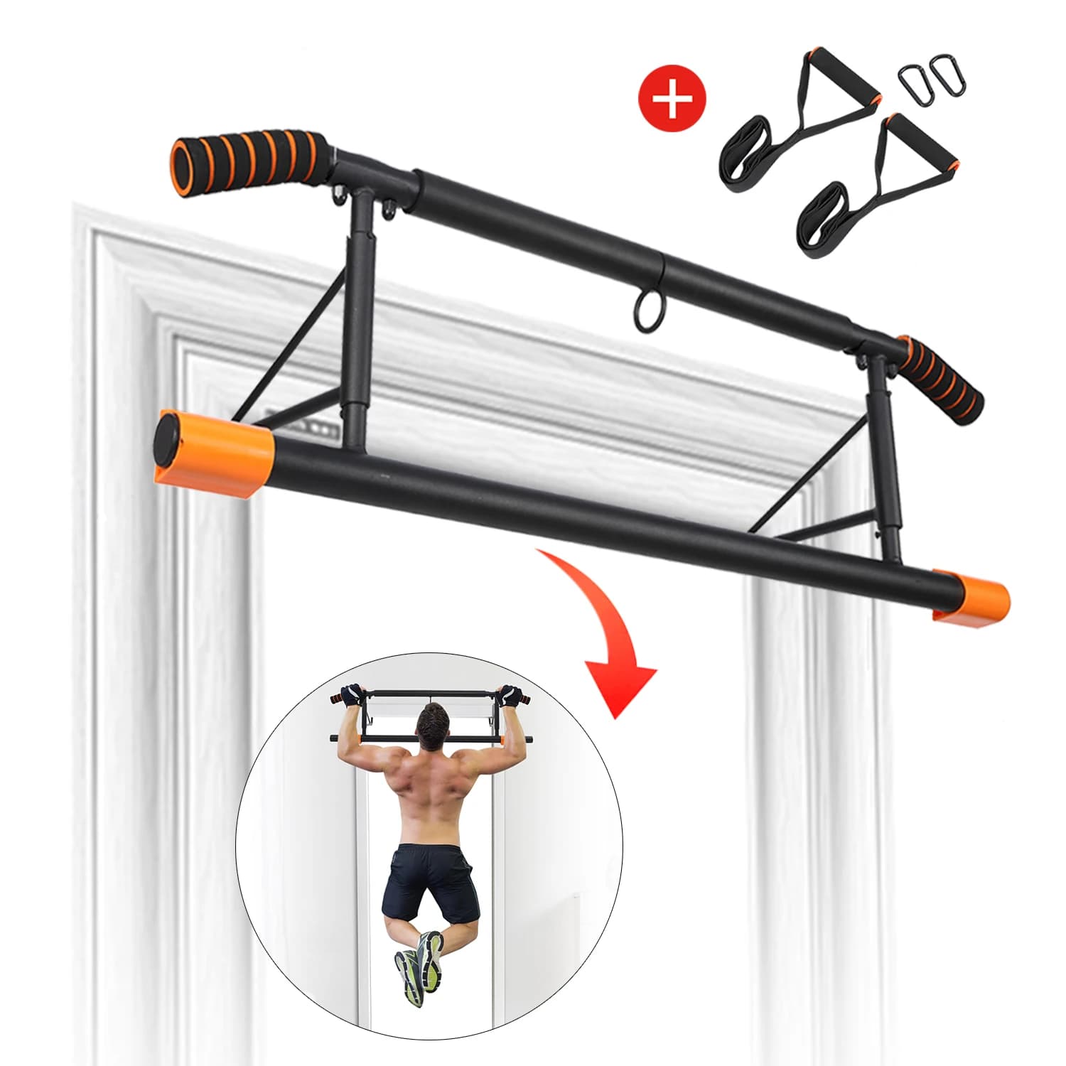 Barra per Trazioni Regolabile e Portatile per Allenamento Domestico, Barra Orizzontale per Fitness da Utilizzare sullo Sportello