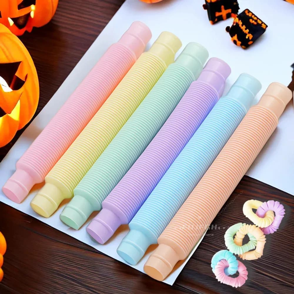 6 Pz/pacco Tubi Pop Giocattoli Sensoriali Fidget Pop Tubo Sollievo dallo stress Decompressione Giocattolo Dito Tubo Telescopico per I Bambini Adolescenti Regali