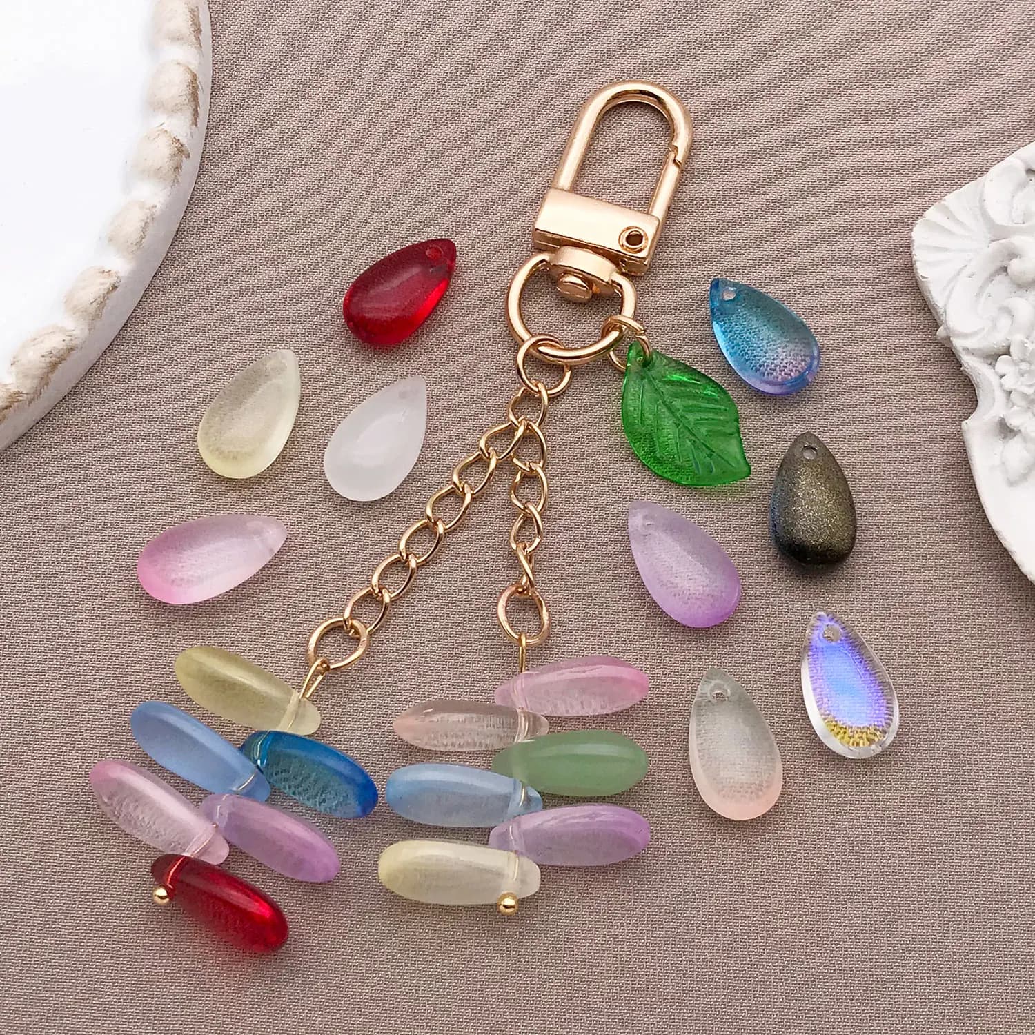 36pcs 14x8mm large glazed water droplets charms pendant DIY key chain earrings necklace jewelry accessories