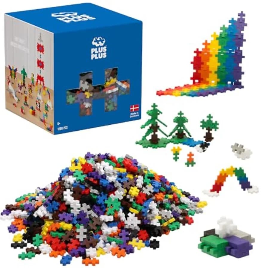 Set di Costruzioni PLUS PLUS Open Play da 1200 Pezzi, Mix di Colori Base, Giocattolo STEM, Blocchi Mini Puzzle Interconnessi per