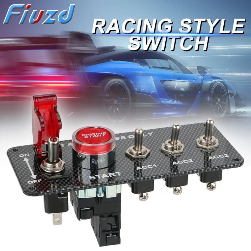 Universal Car Engine Start Switch Keyless Button Starter Auto Modified Night LED Indicator Light Car Ignition on Off Switches