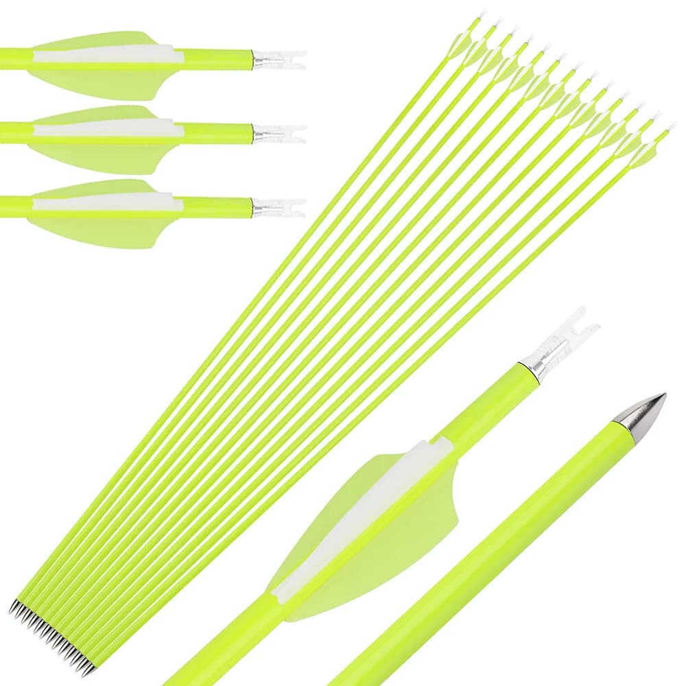 Archery Carbon Arrows 12pcs 30 Inch Spine1500 ID4.2mm 2 Inch Vanes for Beginner Competition Practice Hunting Target Use