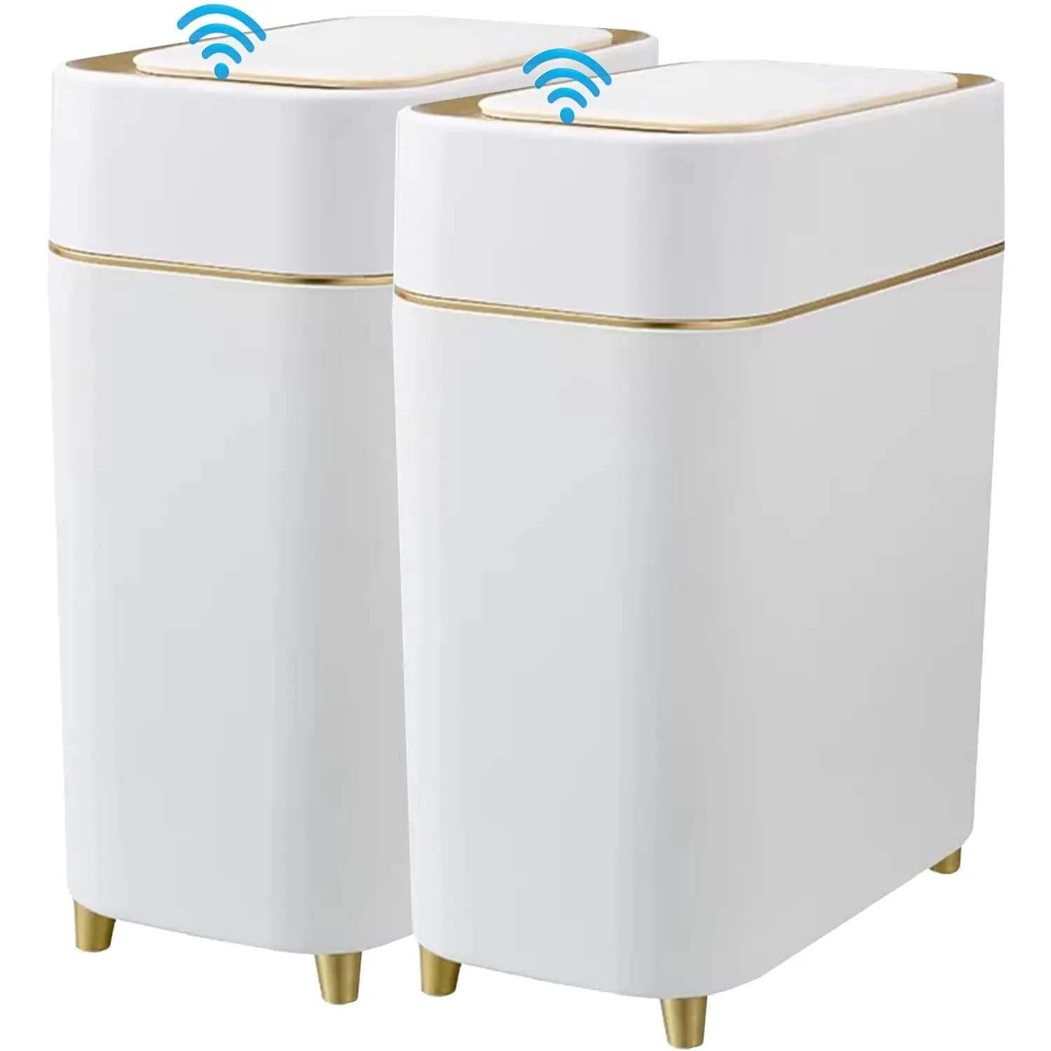 Yatmung Confezione da 2 - Cestino Automatico Compatto con Coperchio Senza Contatto, Bidone Intelligente - Cestino per Rifiuti per Bagno, Camera da Letto, Lavanderia