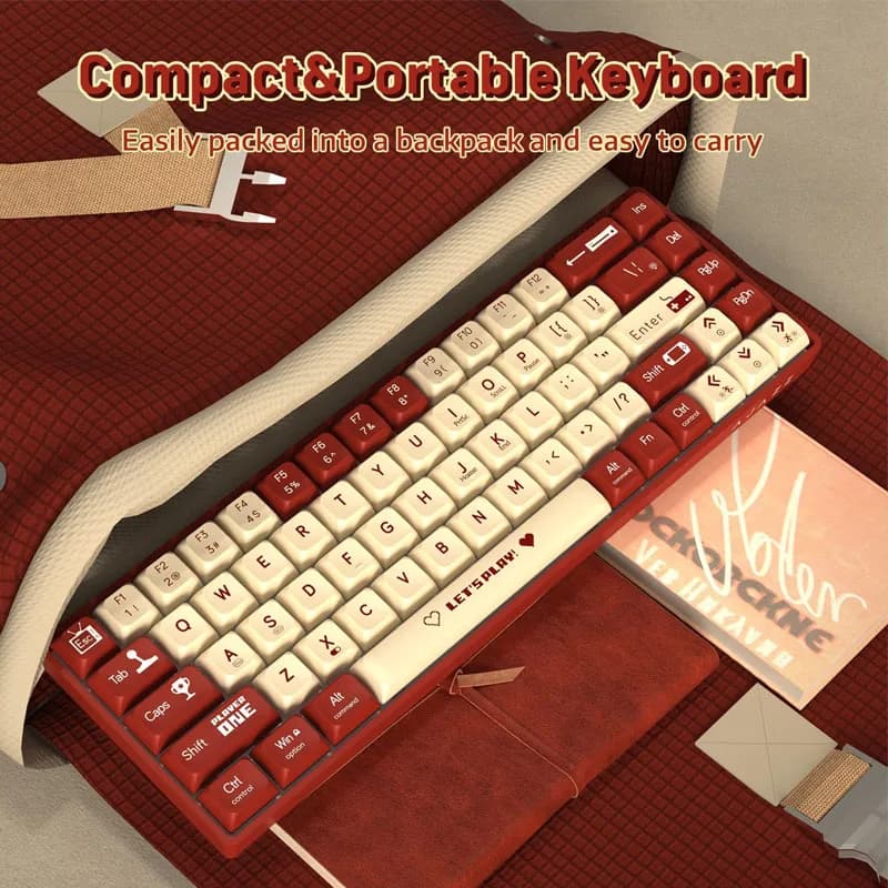 AK680 Tastiera meccanica da gioco cablata 68 tasti sostituibili a caldo Tastiera da ufficio ergonomica per e-sport per PC portatile Tipo-C USB Gaming