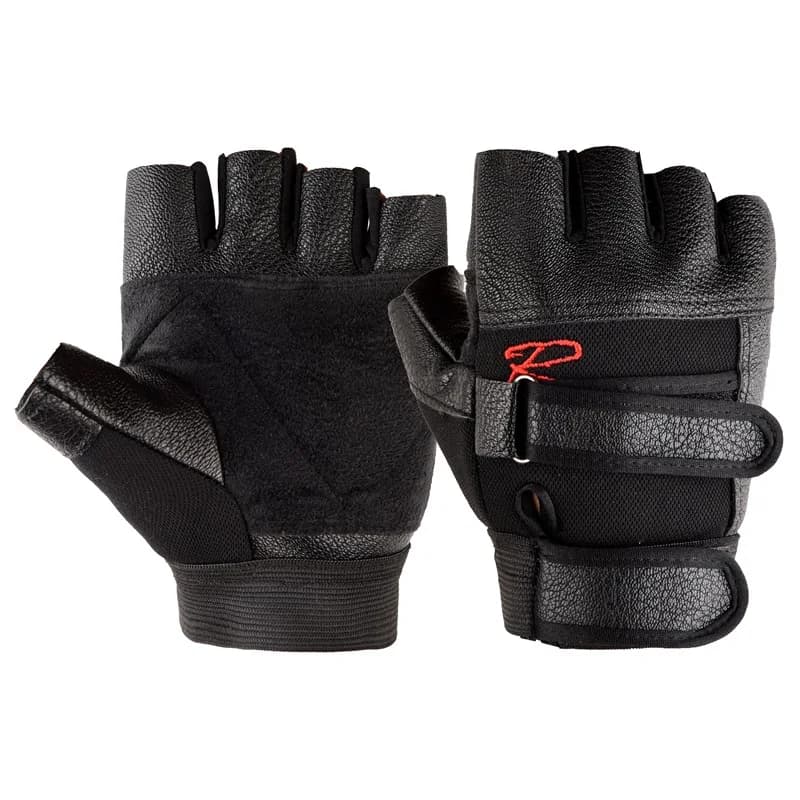 Women's Fitness Gloves Leather Fitness Gloves with Half-Year Men's Sports Gloves Men's Gym Exercise Punk Gloves with Black Rives G135
