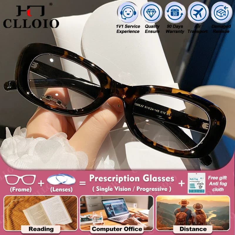 CLLOIO Nuove Donne di Modo di Lettura Miopia Occhiali Da Vista Per Computer Anti Luce Blu Multifocali Occhiali Ottici Fotocromatici