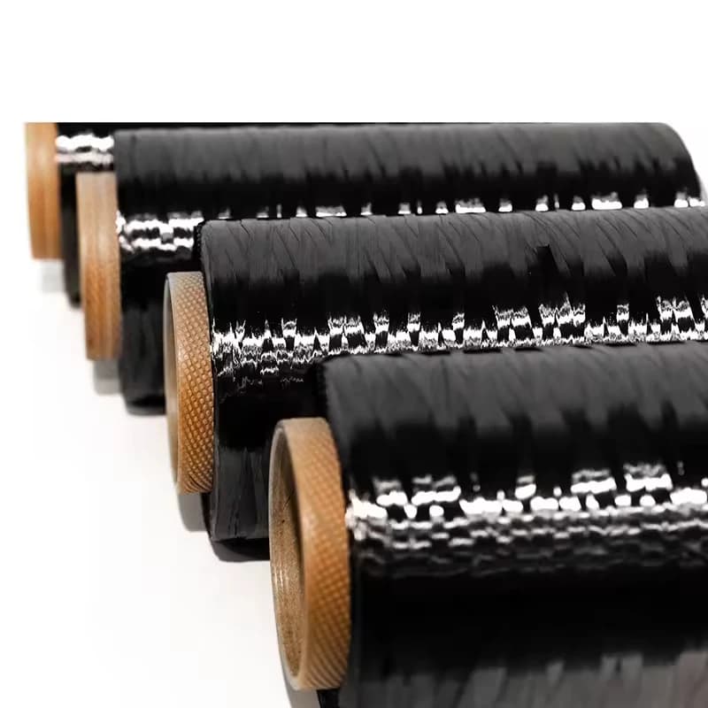 High Tenacity Conductive Carbon Fiber Tow 12K 24K Black Heat Resistant Yarn For Industrial Reinforcement Use