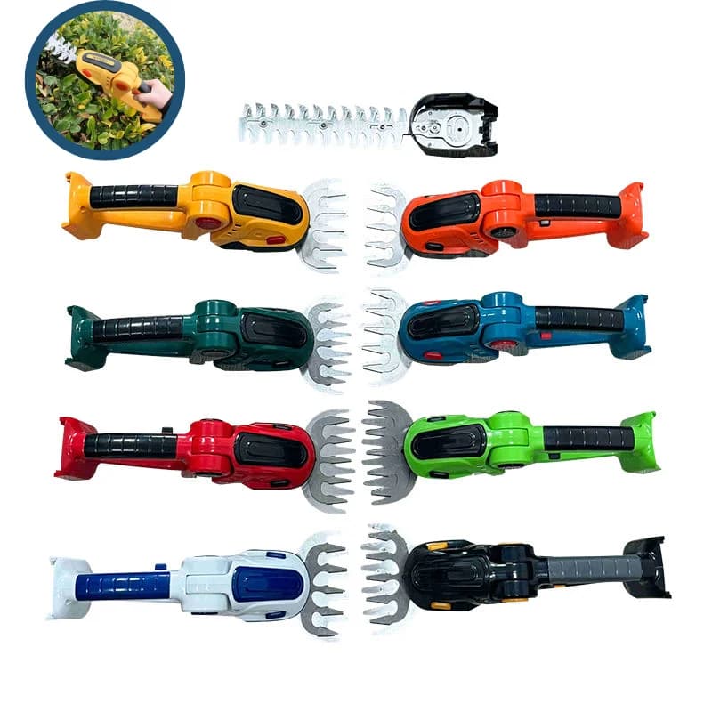 2 IN 1 Cordless Electric Hedge Trimmer Rechargeable Handheld Household Shrub Weeding Pruning Mower Garden Tools