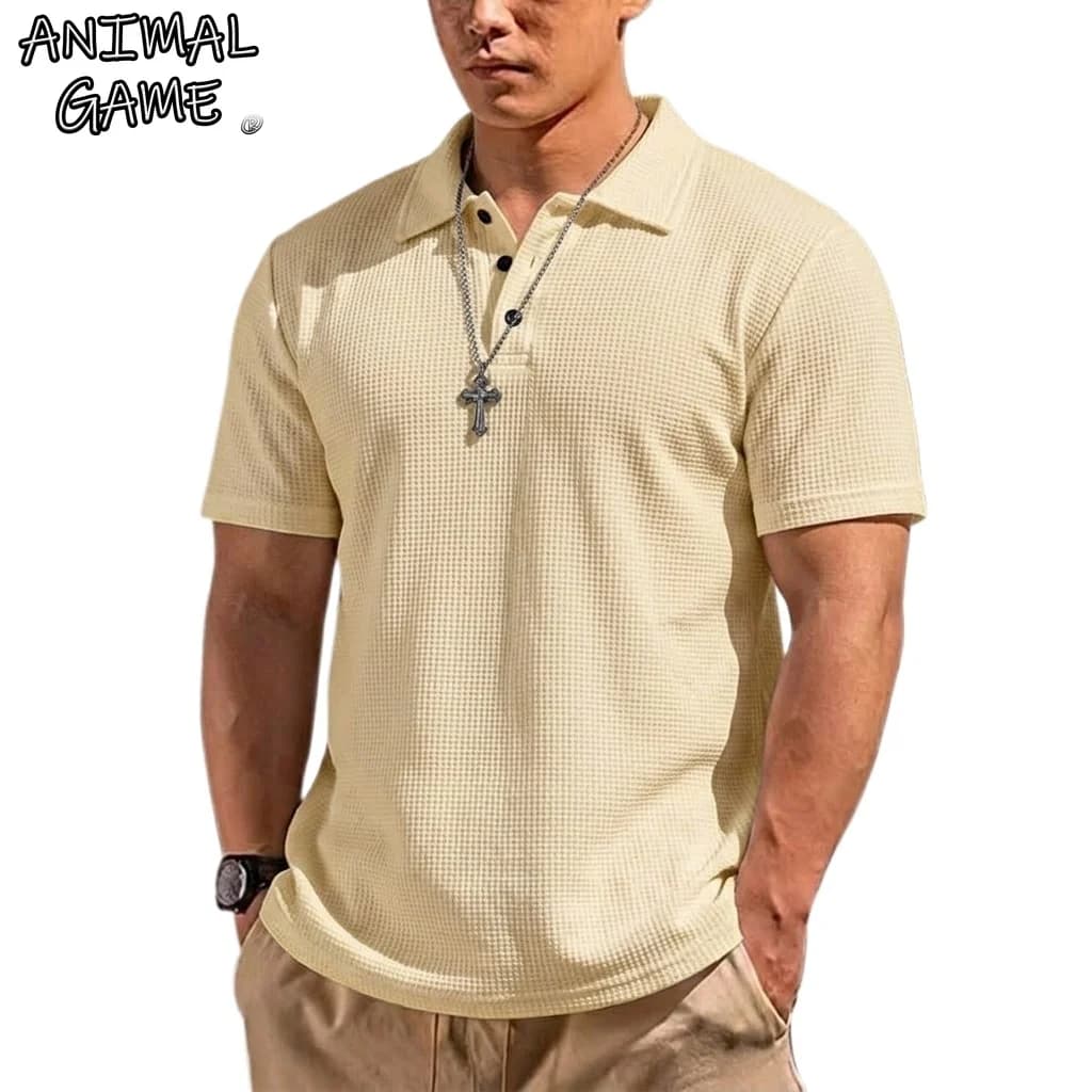 Summer Mens Short Sleeve Polo Shirts Lapel Solid T-shirts for Men Lightweight Gym Man Quick Dry Shirts for Men Luxury Menswear