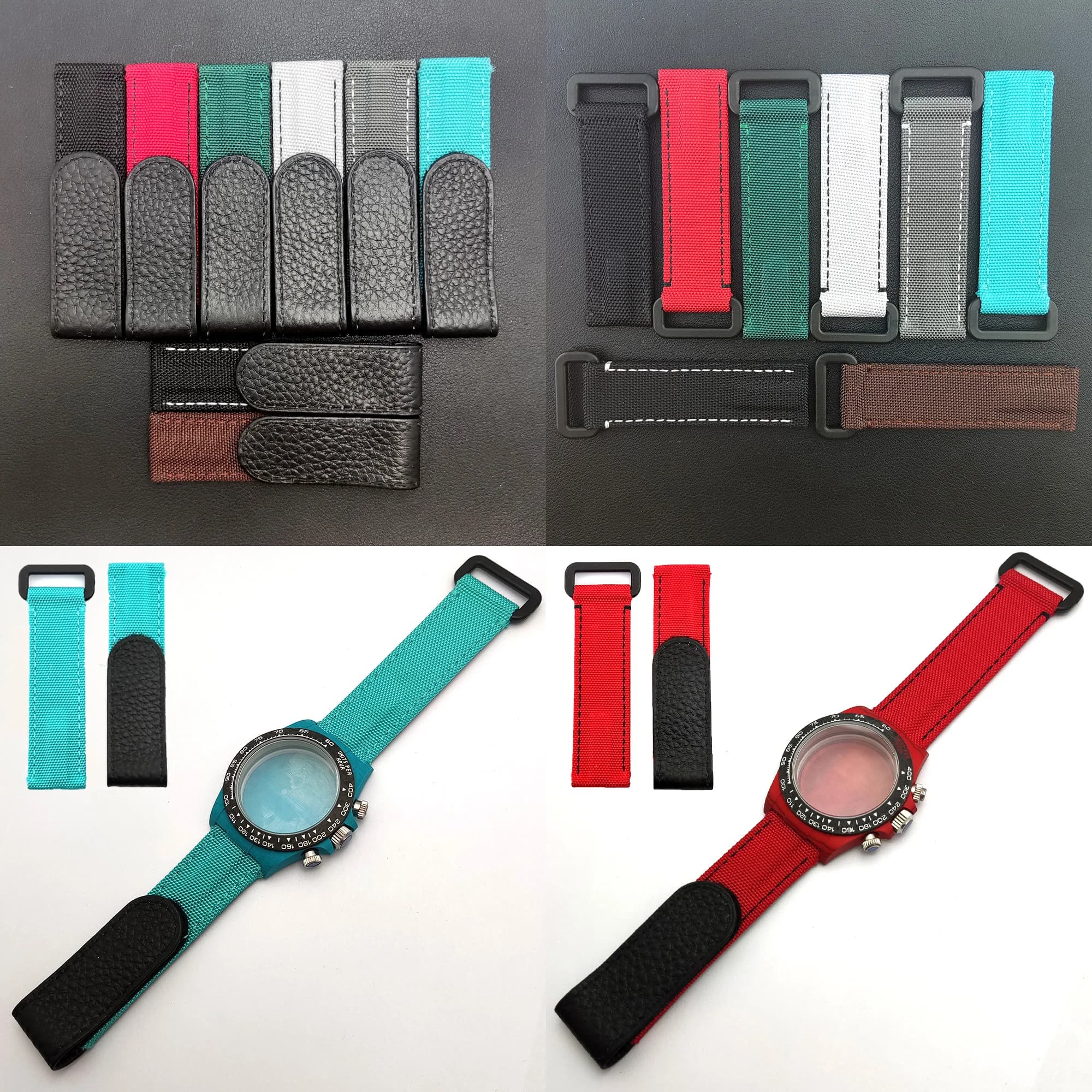 20mm wide watch strap Nylon Velcro Can be paired with men's watch cases Matching Carbon Fiber Case 4130 VK63 watch case strap