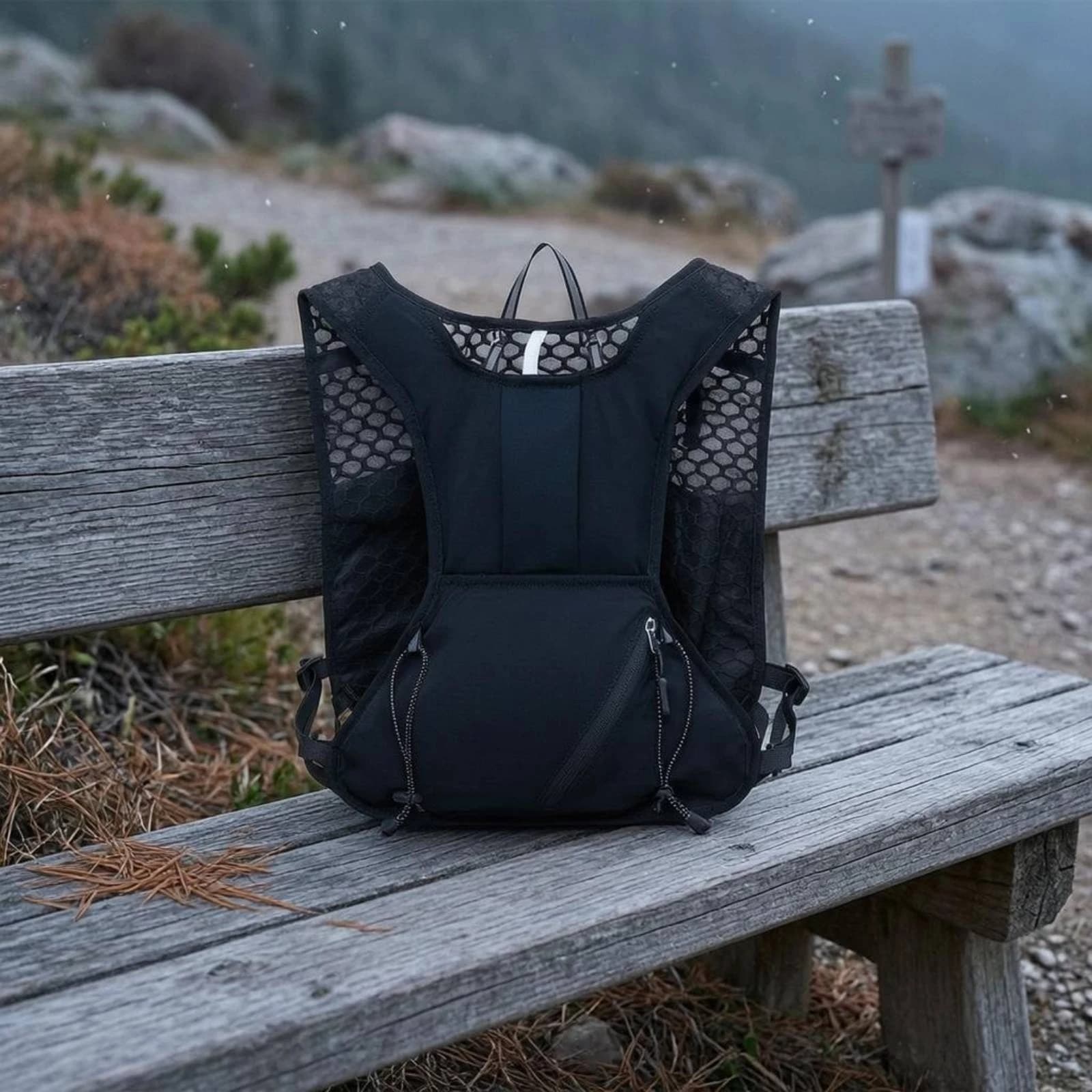 Running Hydration Vest Adjustable Straps Hydration Vest Running Backpack Slim Drink Pack Zippered Pocket