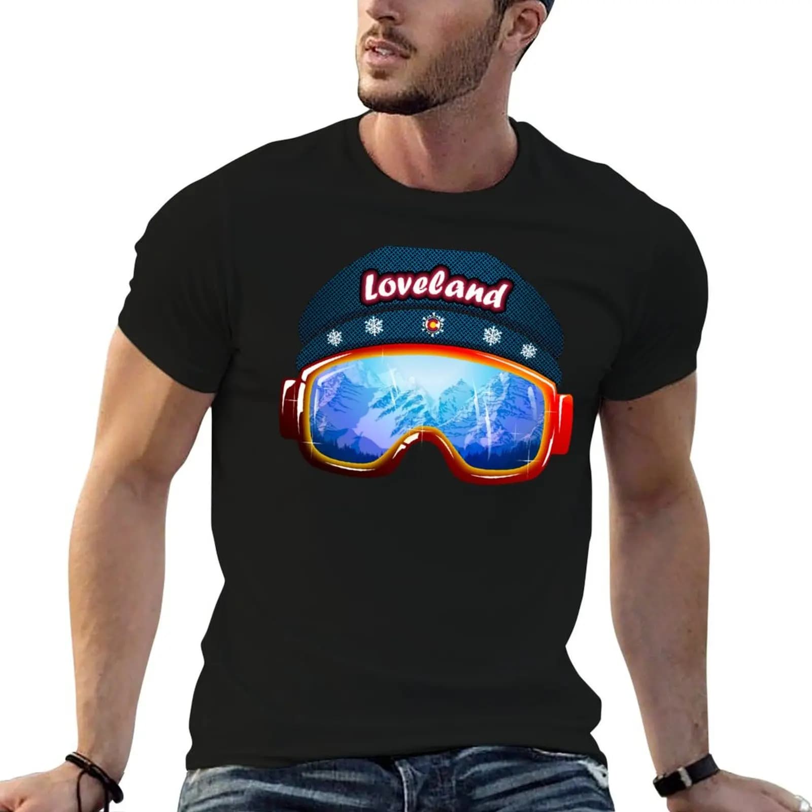 Loveland Colorado ski goggles T-Shirt Work Comfort T-Shirt for Men
