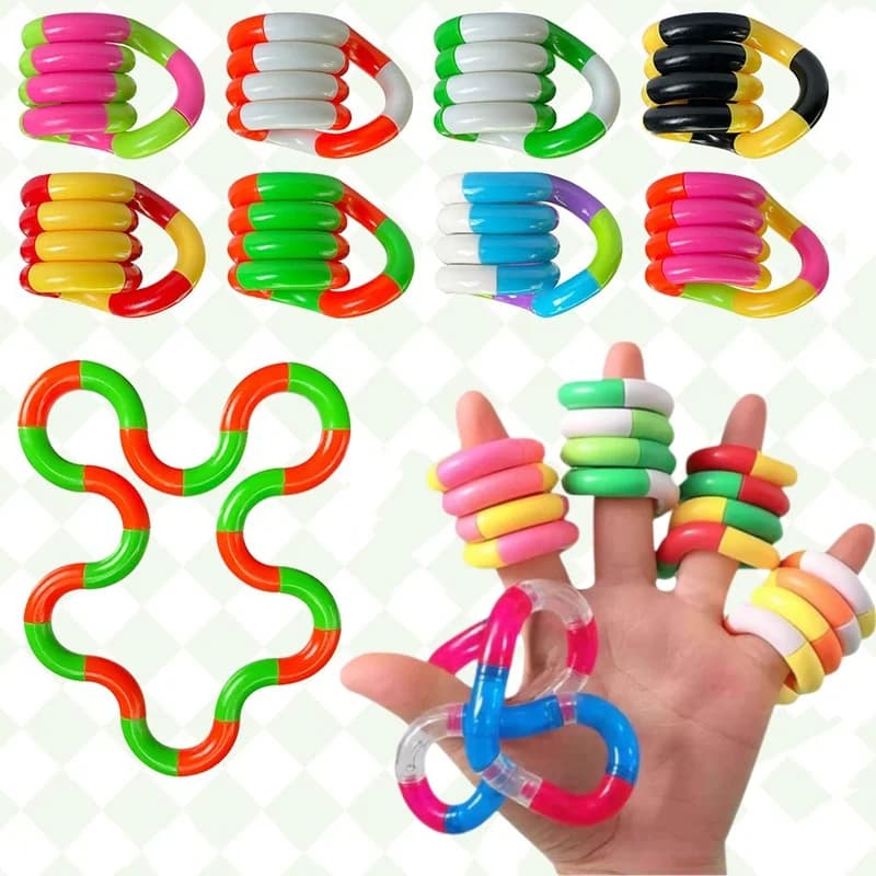 2 pezzi arcobaleno cerchio groviglio corda twist agitarsi giocattolo - terapia sensoriale per autismo antistress bambini agitarsi giocattolo Jouet Antiestres Niños