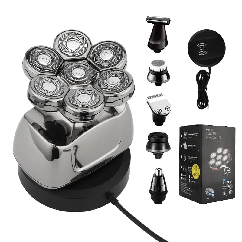 RESUXI 6 in 1 Men's electric shaver 7D Head Multifunctional electric shaver with nose hair Basette Trimmer Barba Shaving knife Shaving