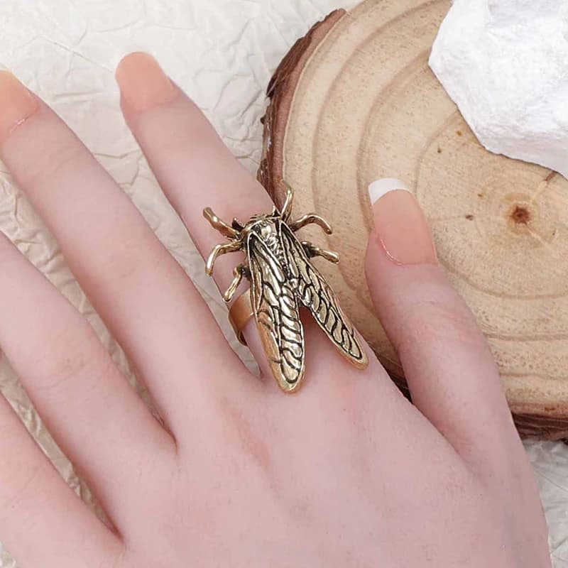 Anello di apertura coccinella cicala creativa vintage per uomo donna Anello da dito con design personalizzato per insetti Accessori per gioielli Regali