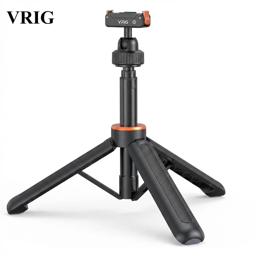 VRIG AC-86 Asta Selfie Magnetica con Treppiede per DJI Osmo Action 6/Nano Camera, Palo Portatile a Sgancio Rapido, Montaggio Orizzontale e Verticale