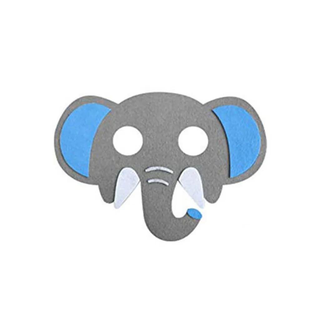 Set di 5 Maschere in Feltro a Forma di Animale per Feste, Cosplay, Eventi, Intrattenimento, Giochi di Ruolo e Apprendimento - Tema Elefante