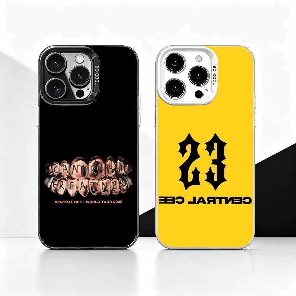 Custodia per iPhone 17 16 15 14 13 Pro Max Air - C-Central C-Cee Phone Case - Cover Lusso Opaca Laser Metallizzata Aurora