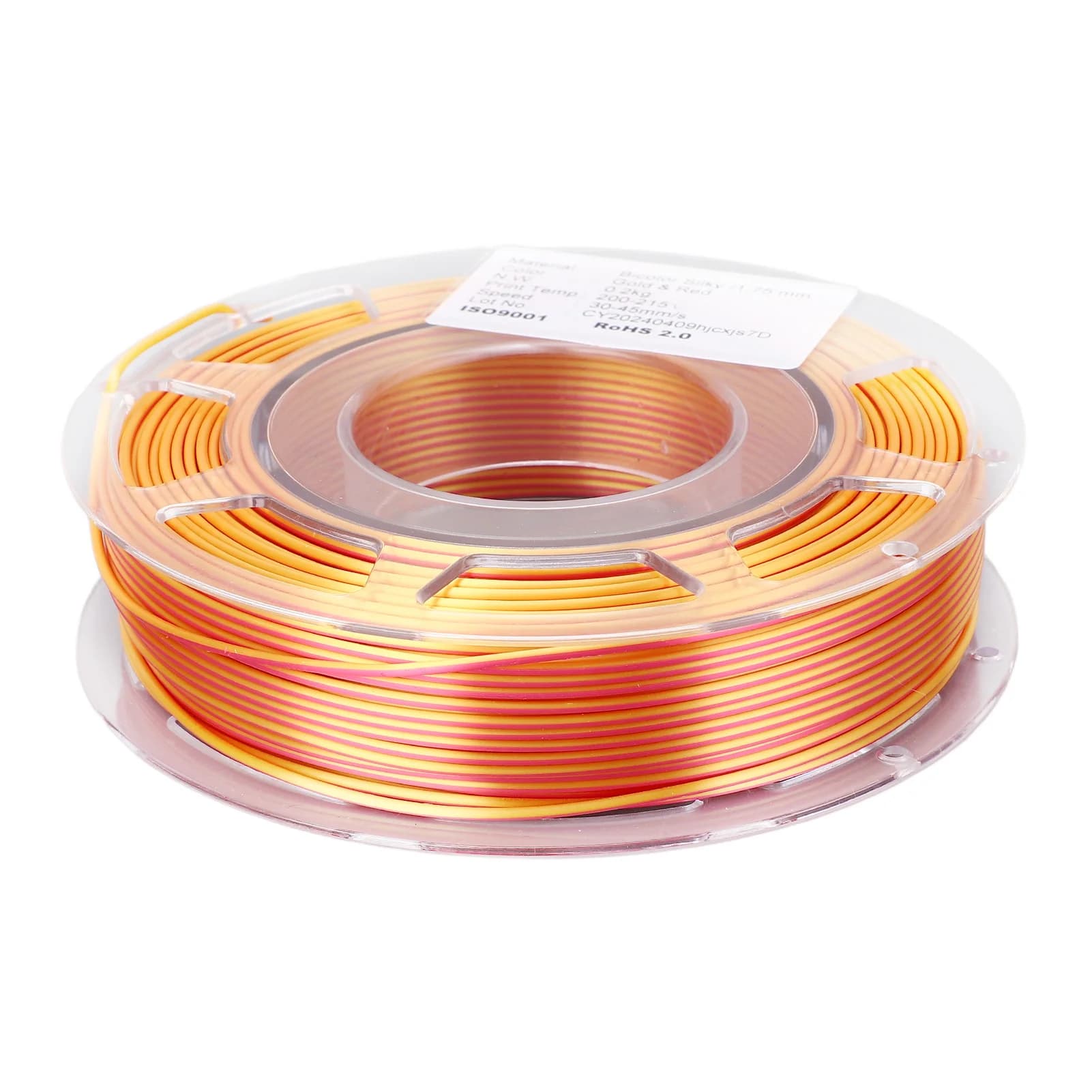 diSold PLA Filament from 1,75 mm Two-tone Gold Coextrusion Filament 3D 200 g 30‐45 mm/s